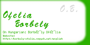 ofelia borbely business card